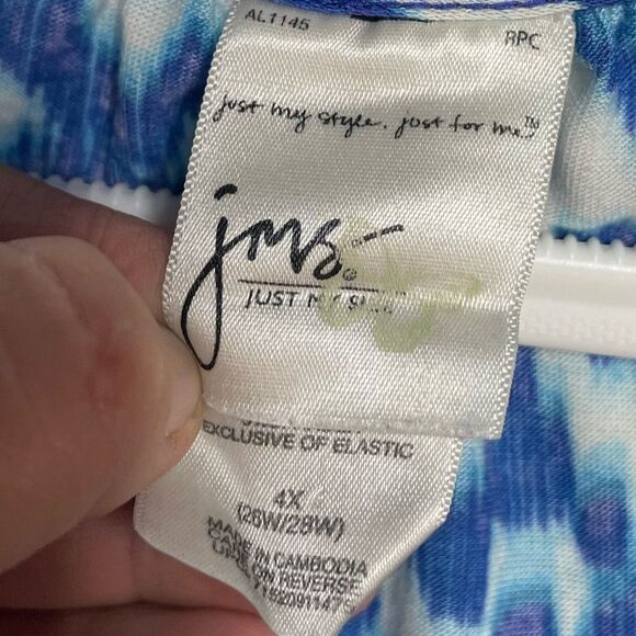 5 for $25🔥JMS Blue Floral Paisley Tie Dye Maxi Summer Dress 4X (26W/28W) - Picture 6 of 7